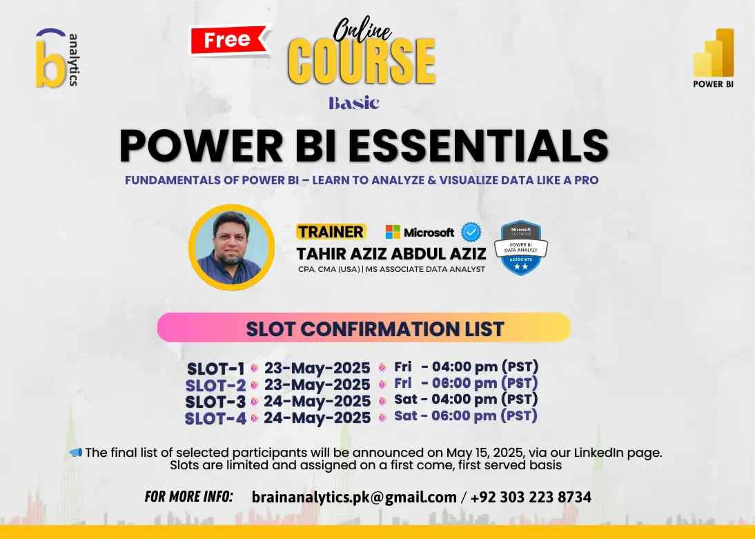 FOC Power BI Essentials (Basic) Course – Slot Confirmation List